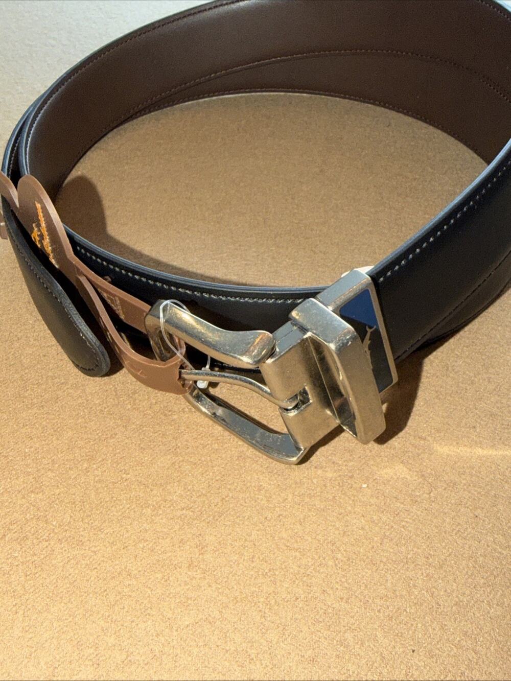 Tommy Bahama Men’s Reversible Leather Belt Black Brown Marlin Buckle - XL - New
